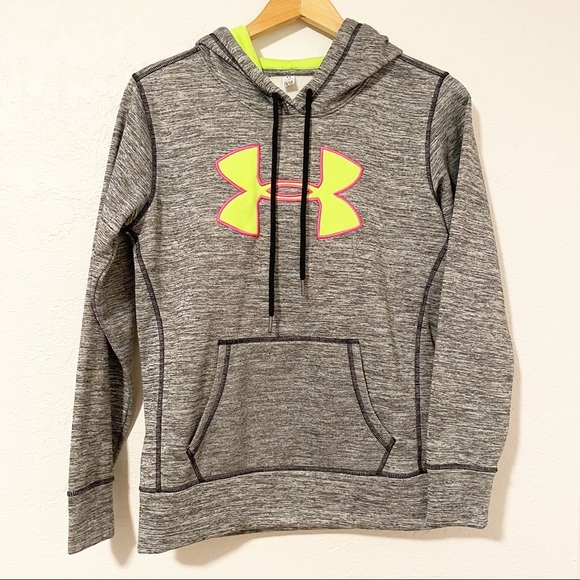 UNDER ARMOUR Women’s Grey Gray Hoodie Coldgear Logo Sweatshirt 1284453 001 Small - Picture 1 of 7